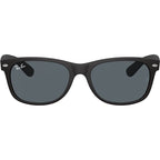 New Wayfarer Classic RB2132, Black Rubber/Blue Glass Lenses 55 Eye Size