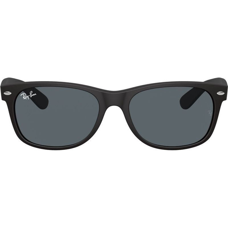 New Wayfarer Classic RB2132, Black Rubber/Blue Glass Lenses 55 Eye Size