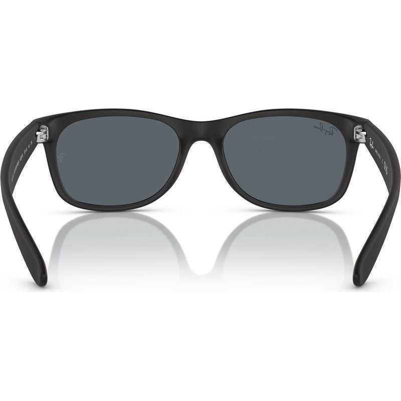 New Wayfarer Classic RB2132, Black Rubber/Blue Glass Lenses 55 Eye Size