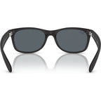 New Wayfarer Classic RB2132, Black Rubber/Blue Glass Lenses 55 Eye Size