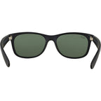 New Wayfarer Classic RB2132, Black Rubber/Green Glass Lenses 58 Eye Size