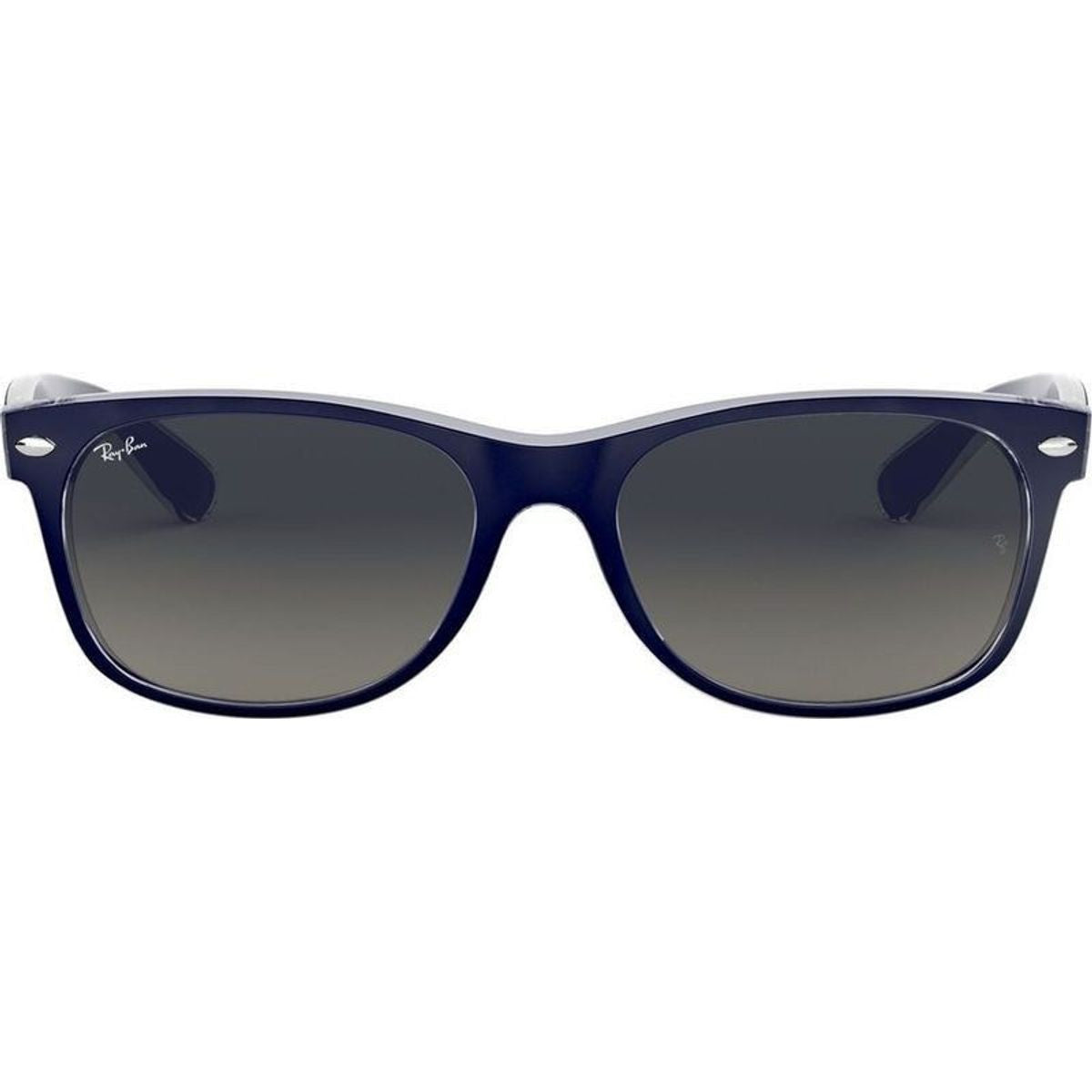 New Wayfarer Classic RB2132, Top Matte Blue on Transparent/Grey Gradient Glass Lenses 55 Eye Size