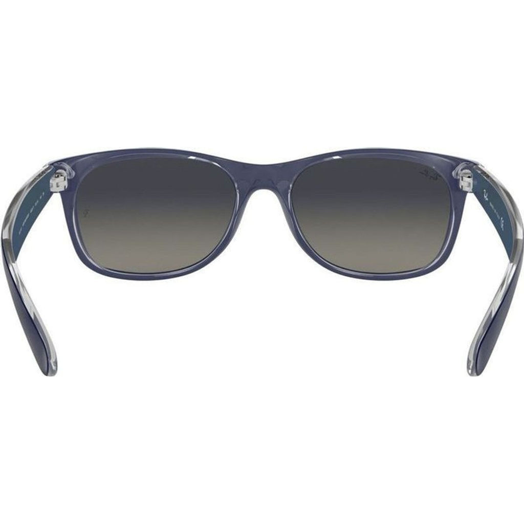 New Wayfarer Classic RB2132, Top Matte Blue on Transparent/Grey Gradient Glass Lenses 55 Eye Size