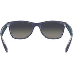 New Wayfarer Classic RB2132, Top Matte Blue on Transparent/Grey Gradient Glass Lenses 55 Eye Size