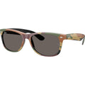 New Wayfarer Classic RB2132, Black and Green Camouflage/Dark Grey Glass Lenses 55 Eye Size