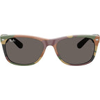 New Wayfarer Classic RB2132, Black and Green Camouflage/Dark Grey Glass Lenses 55 Eye Size
