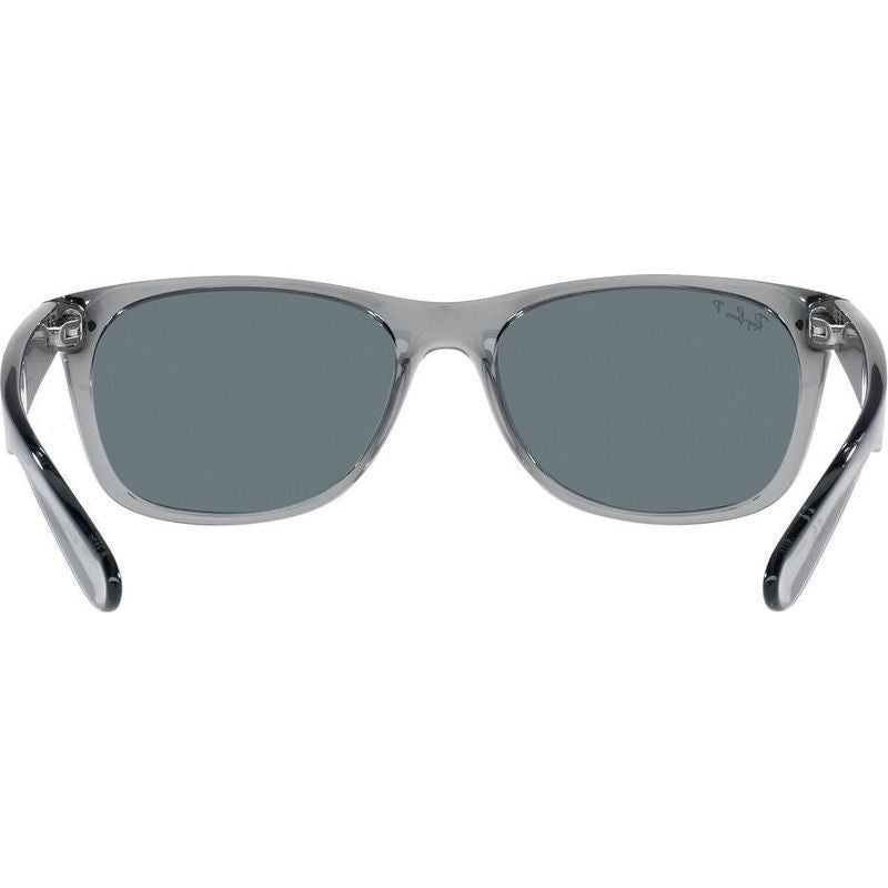New Wayfarer Classic RB2132, Transparent Grey/Dark Blue Polarised Glass Lenses 55 Eye Size
