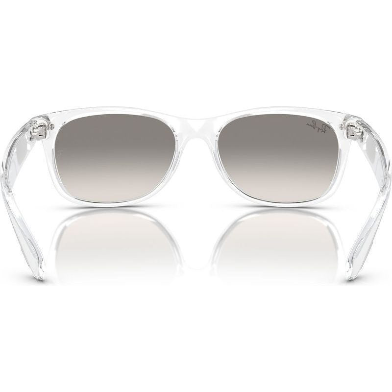 New Wayfarer Classic RB2132, Transparent/Grey Clear Gradient Glass Lenses 55 Eye Size
