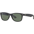 New Wayfarer Classic RB2132, Black Rubber/Green Glass Lenses 55 Eye Size