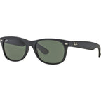 New Wayfarer Classic RB2132, Black Rubber/Green Glass Lenses 55 Eye Size