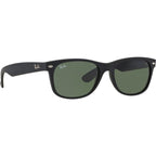 New Wayfarer Classic RB2132, Black Rubber/Green Glass Lenses 55 Eye Size