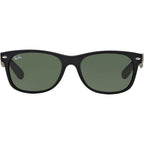 New Wayfarer Classic RB2132, Black Rubber/Green Glass Lenses 55 Eye Size
