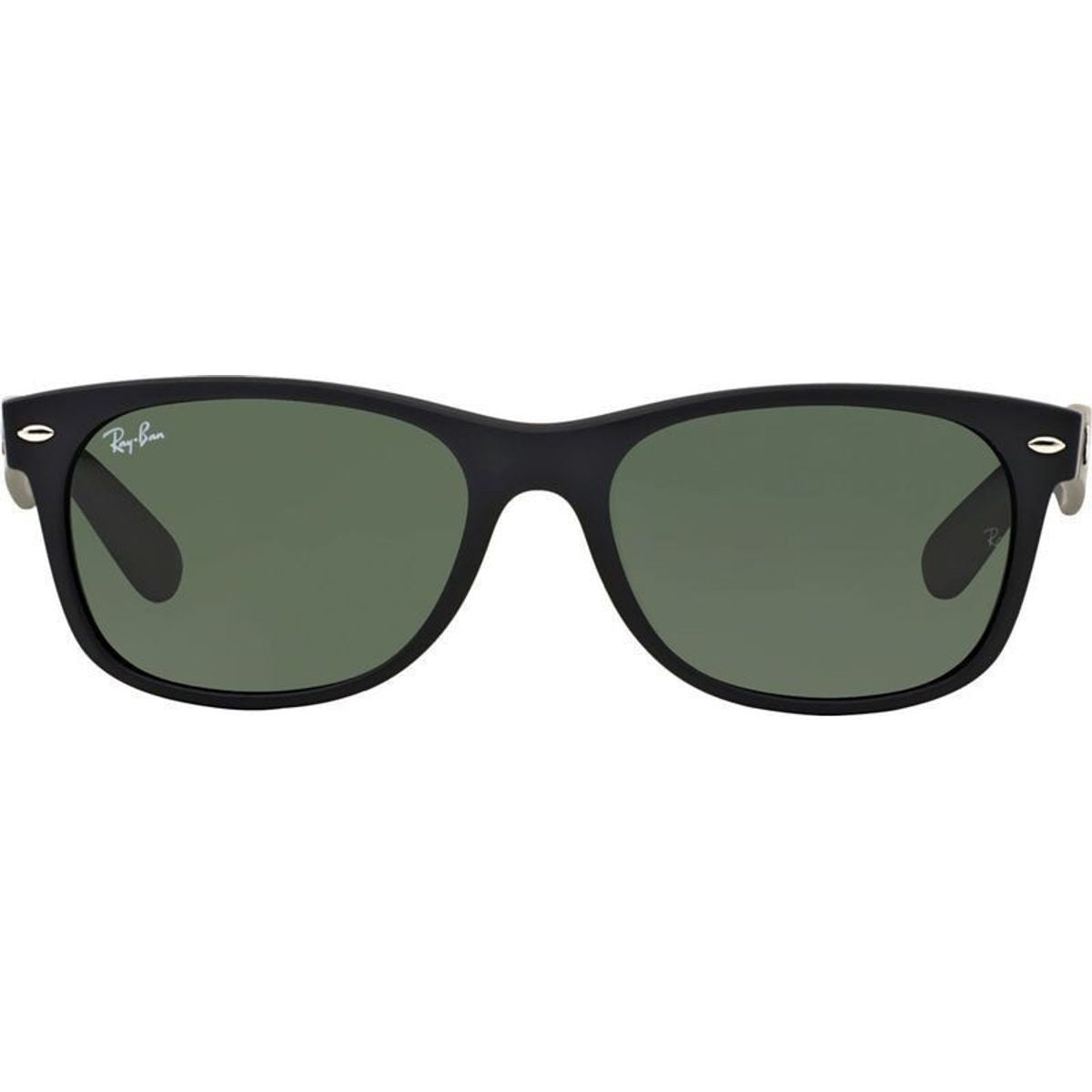 New Wayfarer Classic RB2132, Black Rubber/Green Glass Lenses 55 Eye Size