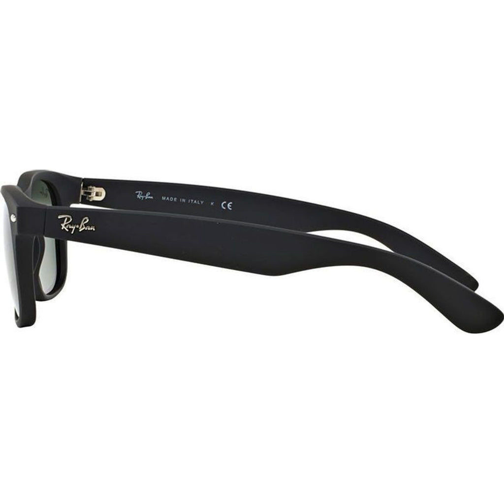 New Wayfarer Classic RB2132, Black Rubber/Green Glass Lenses 55 Eye Size