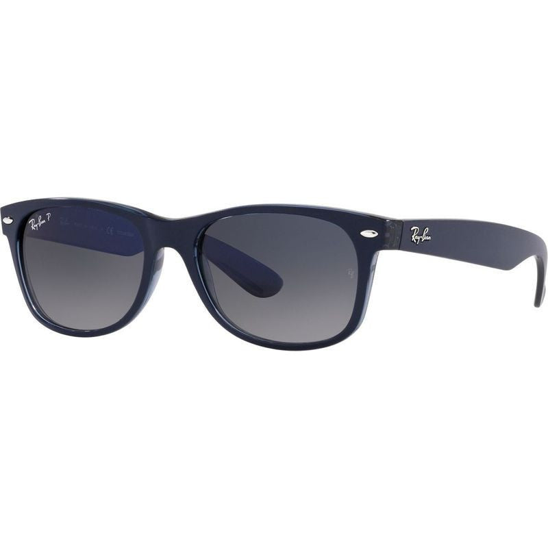 New Wayfarer Classic RB2132, Blue/Blue Gradient Polarised Glass Lenses 55 Eye Size