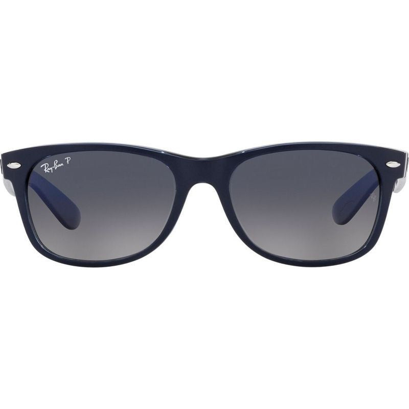 New Wayfarer Classic RB2132, Blue/Blue Gradient Polarised Glass Lenses 55 Eye Size