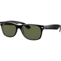 New Wayfarer Classic RB2132, Top Black on Transparent/Green Glass Lenses 55 Eye Size