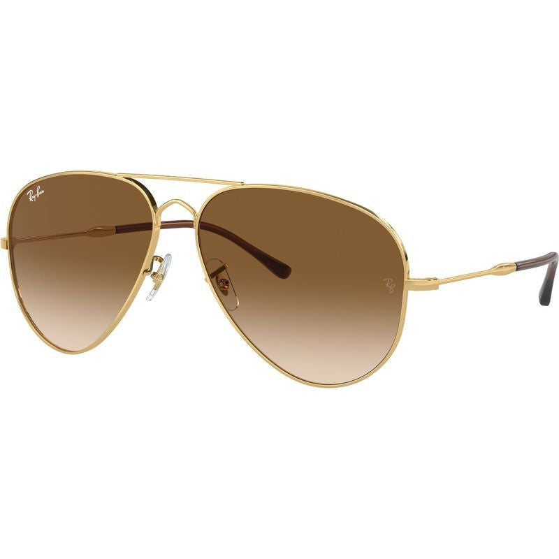 Old Aviator RB3825, Arista Gold/Brown Clear Gradient Glass Lenses 58 Eye Size
