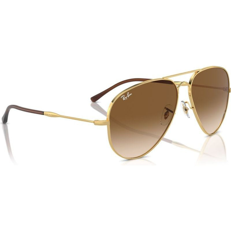 Old Aviator RB3825, Arista Gold/Brown Clear Gradient Glass Lenses 58 Eye Size