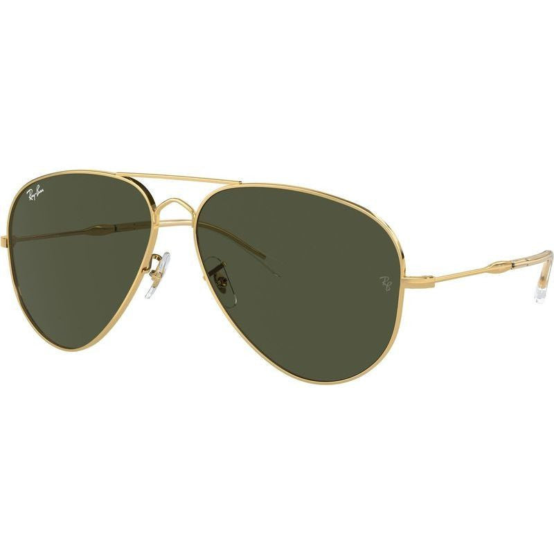 Old Aviator RB3825, Arista Gold/Green Glass Lenses 62 Eye Size
