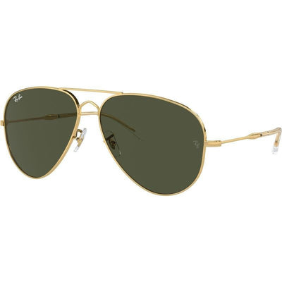 Old Aviator RB3825, Arista Gold/Green Glass Lenses 62 Eye Size