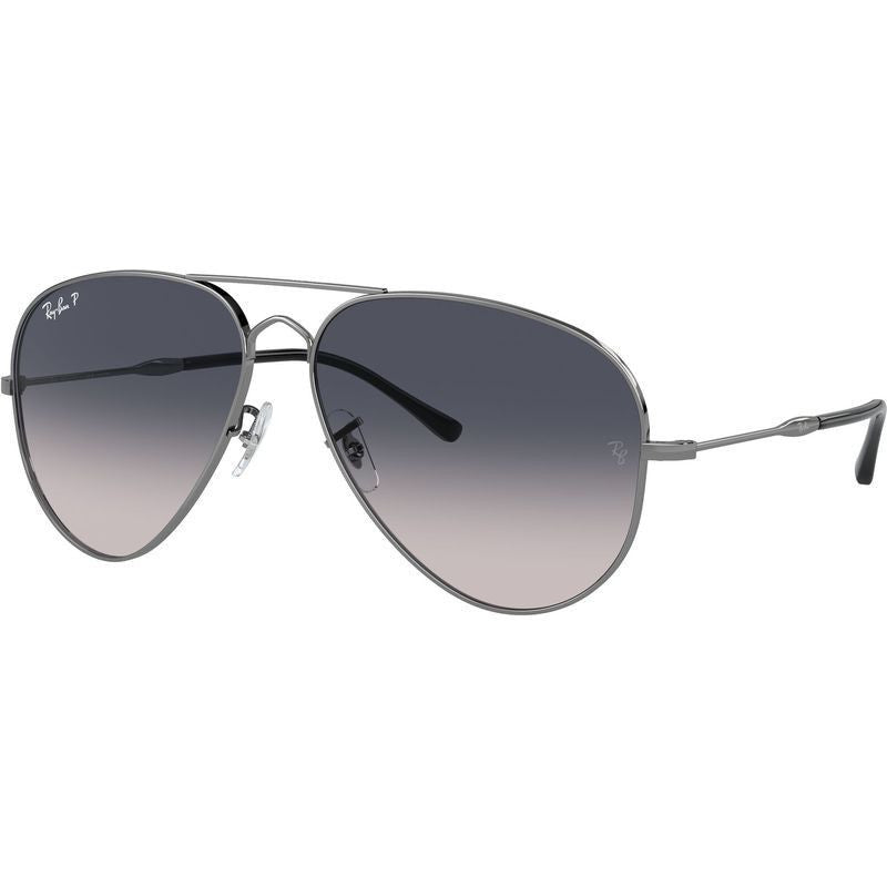 Old Aviator RB3825, Gunmetal/Blue Gradient Polarised Glass Lenses 62 Eye Size