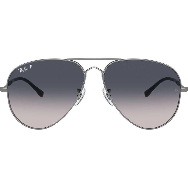 Old Aviator RB3825, Gunmetal/Blue Gradient Polarised Glass Lenses 62 Eye Size