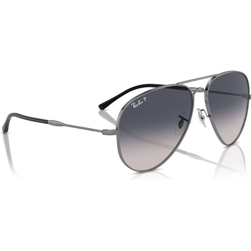 Old Aviator RB3825, Gunmetal/Blue Gradient Polarised Glass Lenses 58 Eye Size