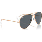 Old Aviator RB3825, Rose Gold/Blue Glass Lenses 62 Eye Size