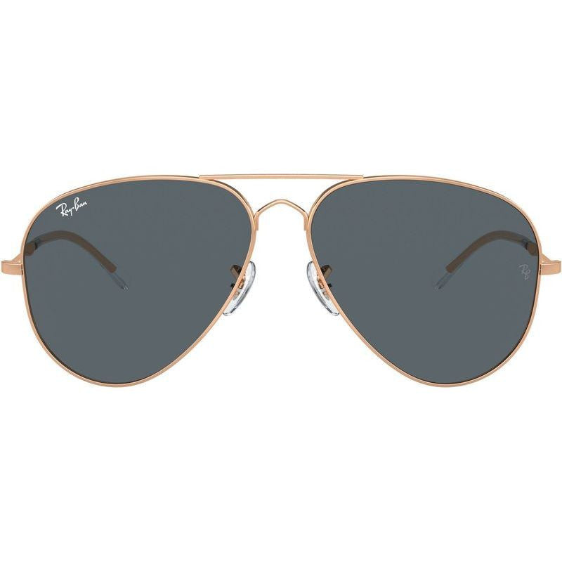 Old Aviator RB3825, Rose Gold/Blue Glass Lenses 62 Eye Size