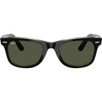 Original Wayfarer RB2140, Black on Transparent/Green Glass Lenses 50 Eye Size
