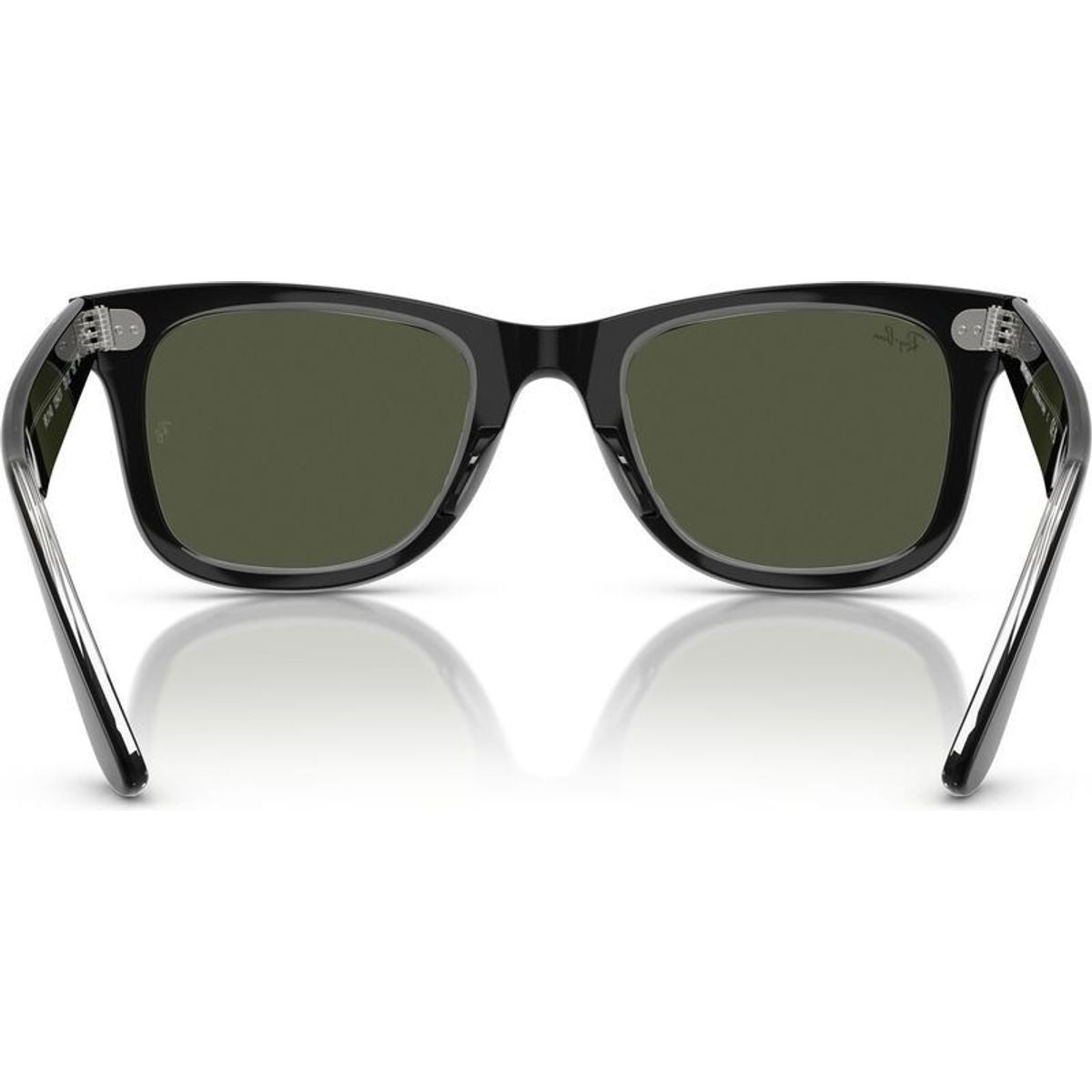 Original Wayfarer RB2140, Black on Transparent/Green Glass Lenses 50 Eye Size