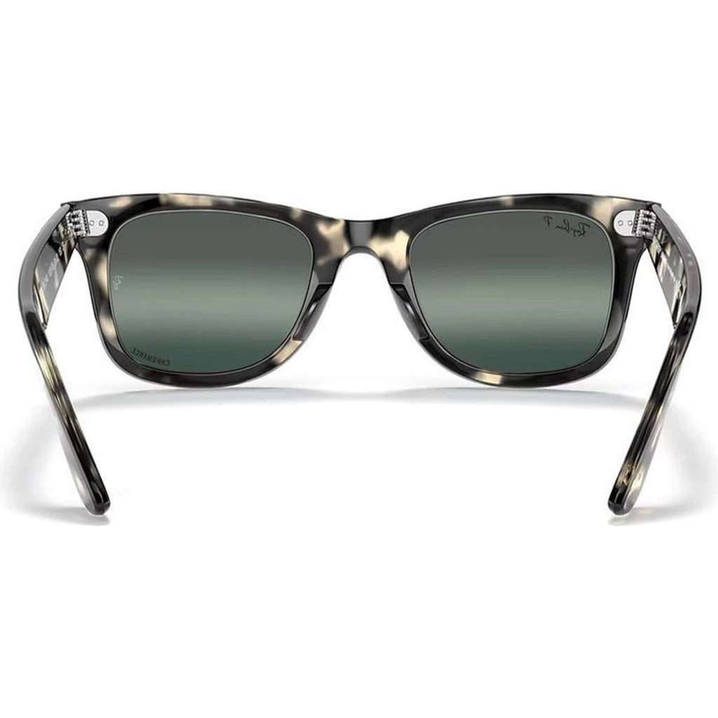 Original Wayfarer RB2140, Grey Havana/Silver Blue Gradient Polarised Glass Lenses 50 Eye Size