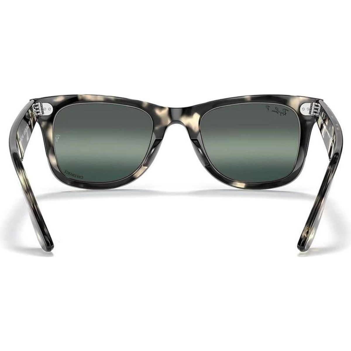 Original Wayfarer RB2140, Grey Havana/Silver Blue Gradient Polarised Glass Lenses 50 Eye Size