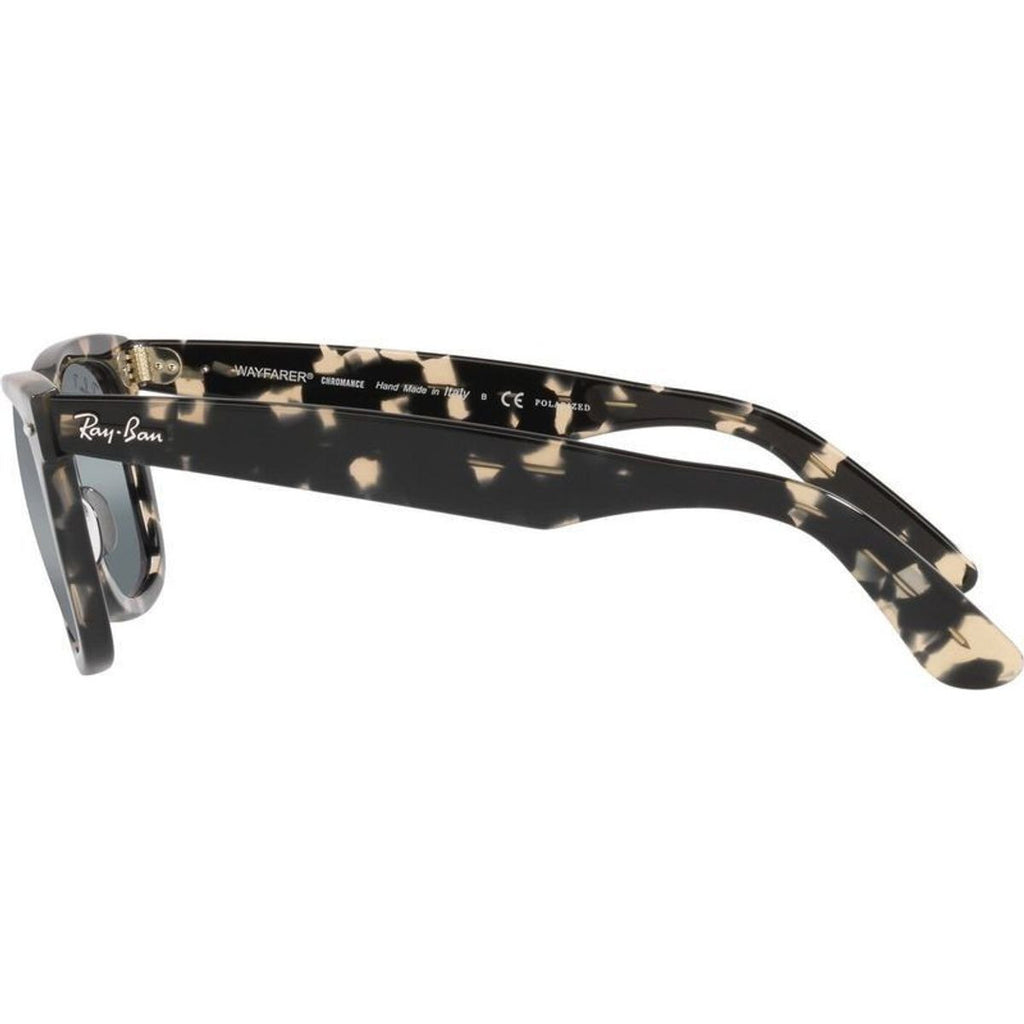 Original Wayfarer RB2140, Grey Havana/Silver Blue Gradient Polarised Glass Lenses 50 Eye Size