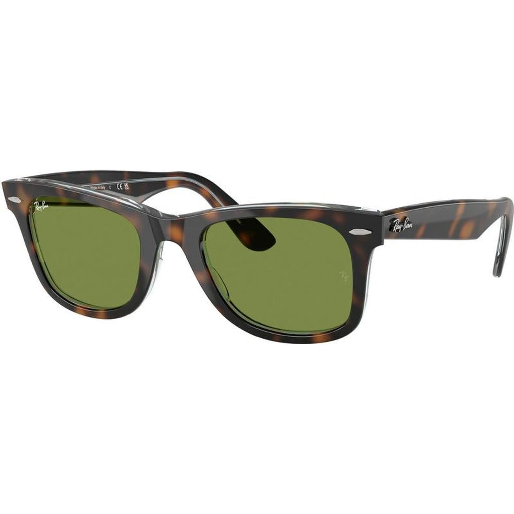 Original Wayfarer RB2140, Dark Havana on Multicolour/Green Glass Lenses 50 Eye Size