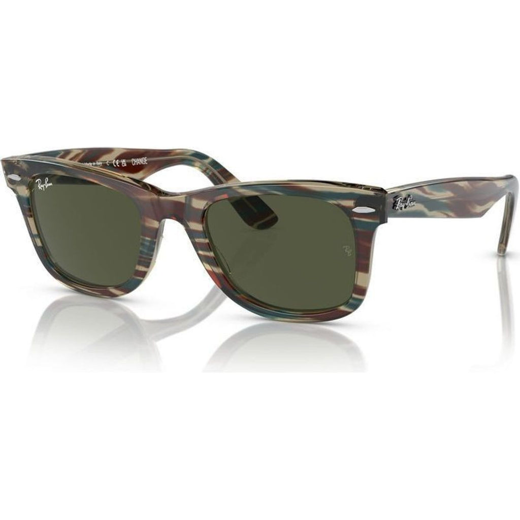 Original Wayfarer RB2140, Photochromic Striped Grey/Green Glass Lenses 50 Eye Size