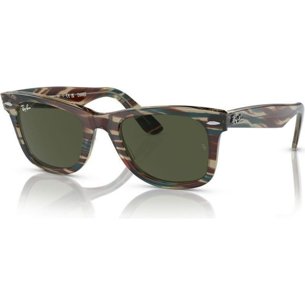 Original Wayfarer RB2140, Photochromic Striped Grey/Green Glass Lenses 50 Eye Size