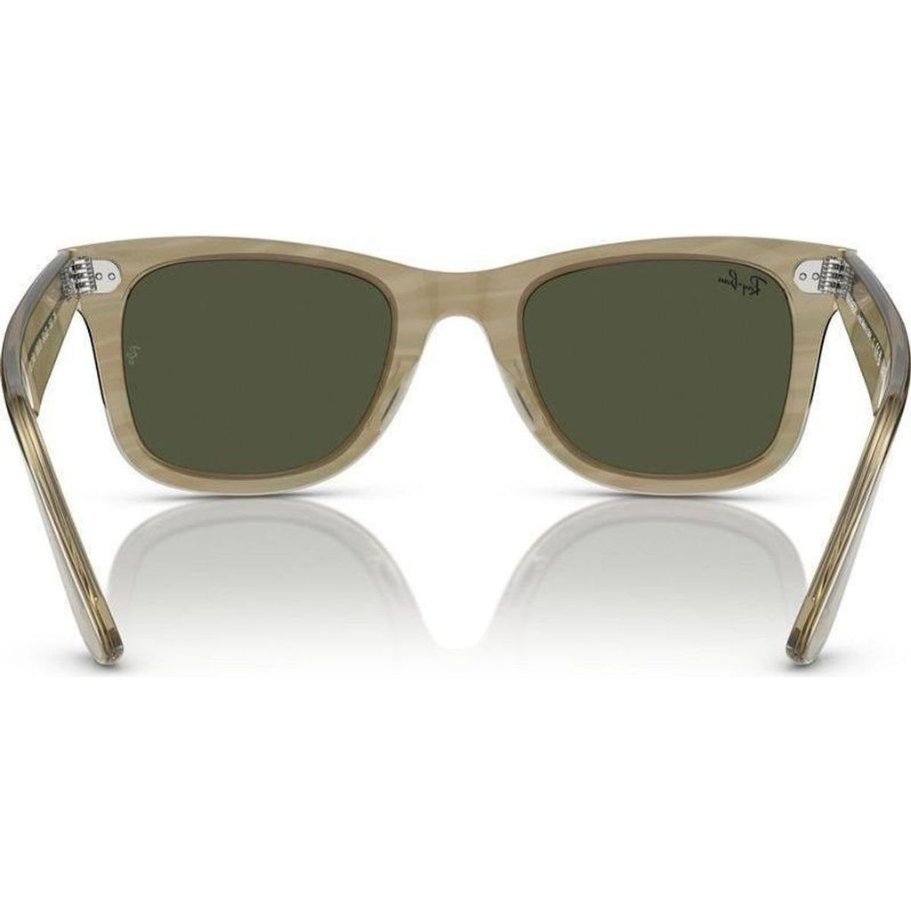 Original Wayfarer RB2140, Photochromic Striped Grey/Green Glass Lenses 50 Eye Size