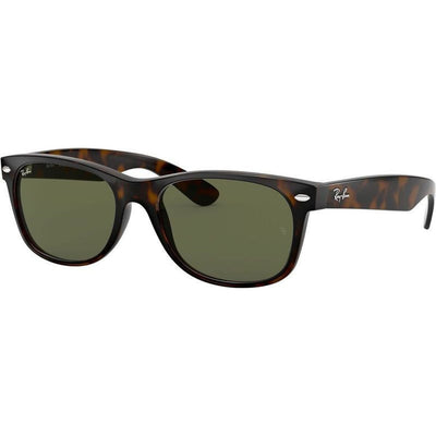 New Wayfarer Classic RB2132, Tort/Green Glass Lenses 58 Eye Size