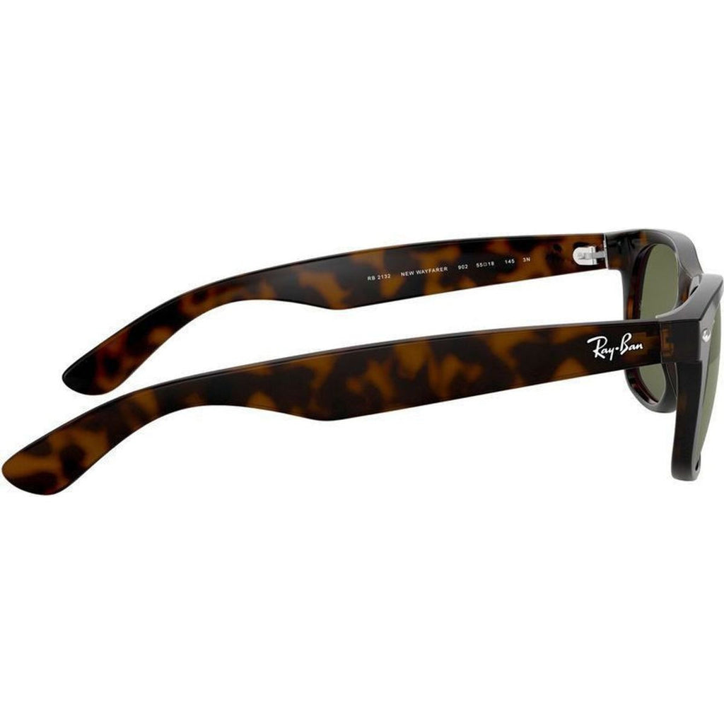 New Wayfarer Classic RB2132, Tort/Green Glass Lenses 52 Eye Size