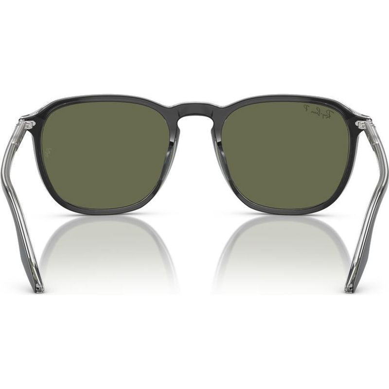 RB2203, Black on Transparent/Green Polarised Glass Lenses 55 Eye Size