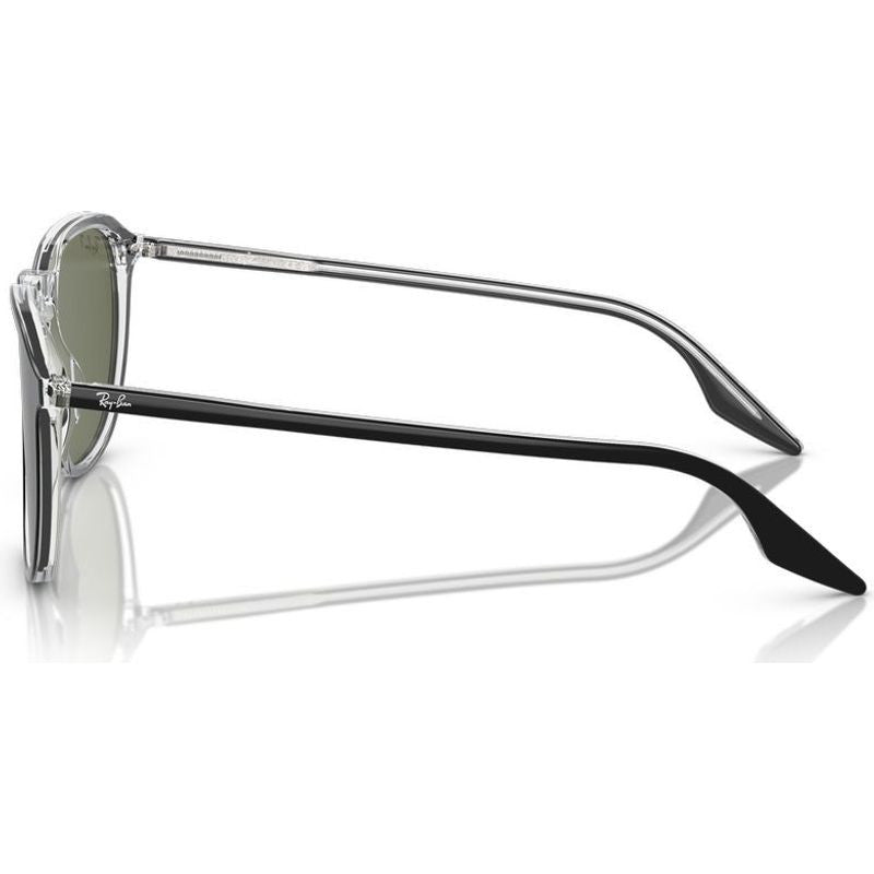 RB2203, Black on Transparent/Green Polarised Glass Lenses 55 Eye Size