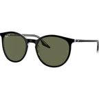RB2204, Black on Transparent/Green Polarised Glass Lenses 51 Eye Size