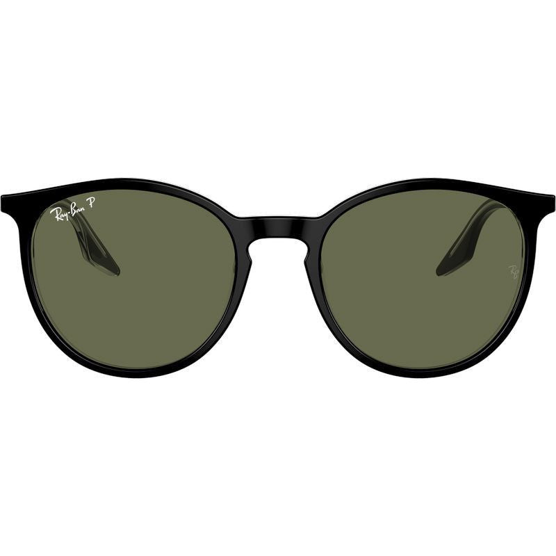 RB2204, Black on Transparent/Green Polarised Glass Lenses 51 Eye Size