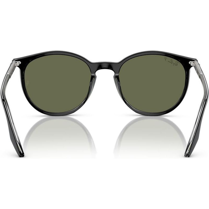 RB2204, Black on Transparent/Green Polarised Glass Lenses 51 Eye Size