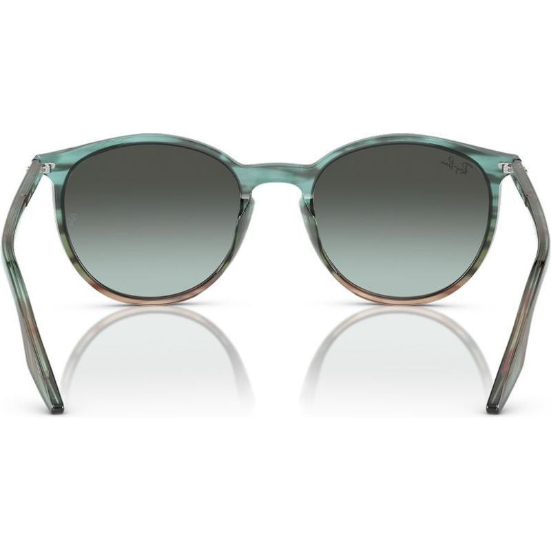 RB2204, Striped Blue and Green/Vintage Blue Glass Lenses 54 Eye Size
