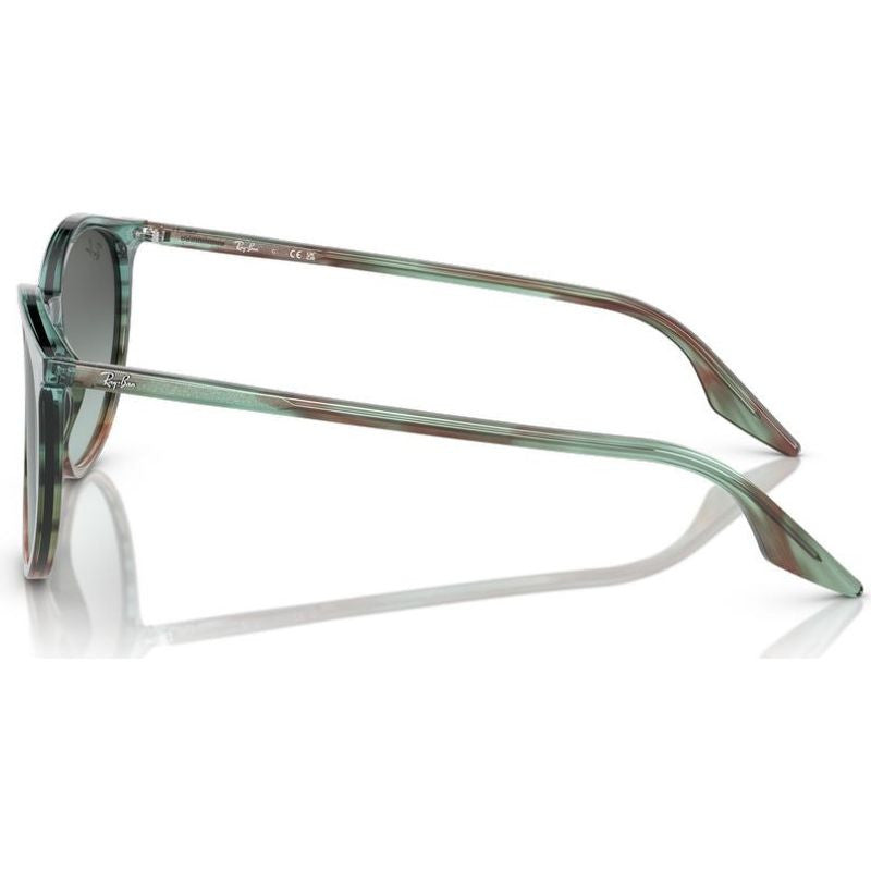 RB2204, Striped Blue and Green/Vintage Blue Glass Lenses 54 Eye Size