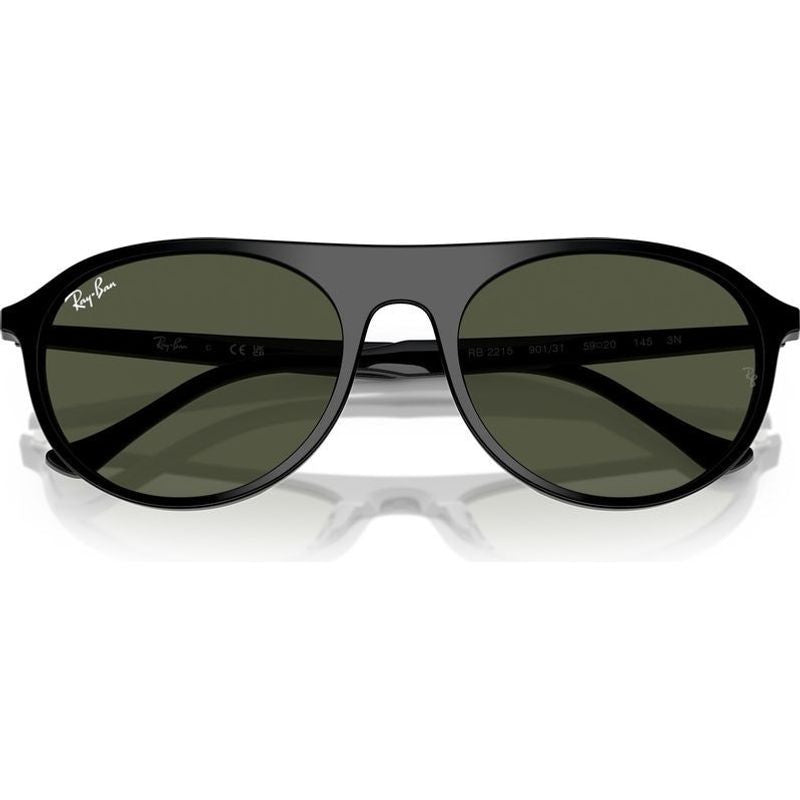 RB2215, Black/Green Glass Lenses 56 Eye Size