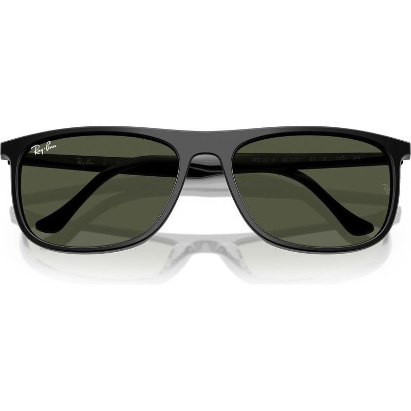 RB2216, Black/Green Glass Lenses 58 Eye Size
